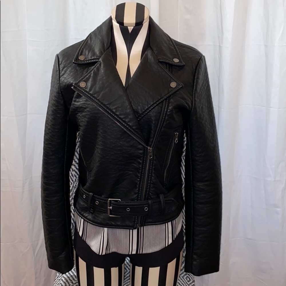 Faux Leather Moto Jacket